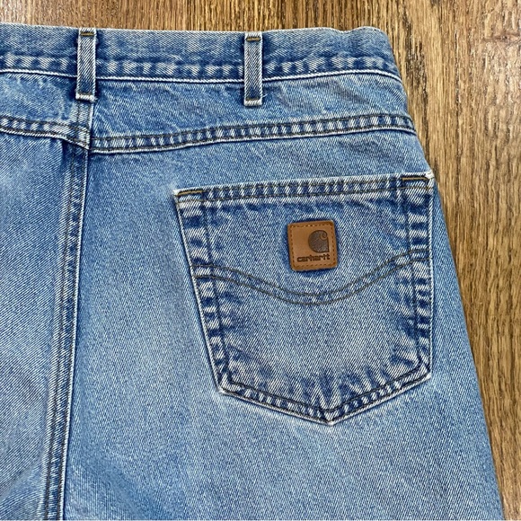 Carhartt Jeans Men’s Size 36x32 Relaxed Fit Medium Wash Denim Work Pants Blue - Picture 2 of 8